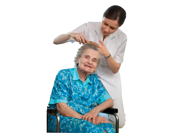 caregiver and senior woman